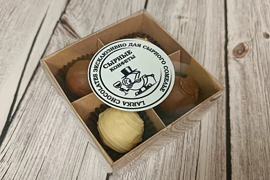 Набор из 4 сырных конфет с сыром Камамбер ремесленный "Сырный сомелье"