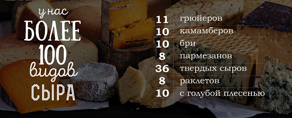 Более 100 видов сыра